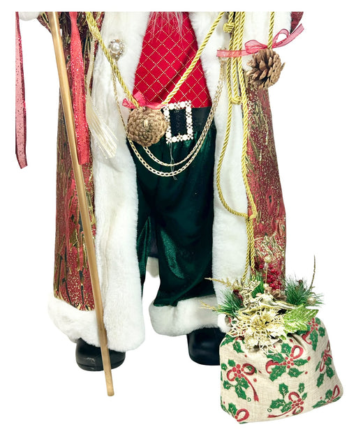 Santa premium color burgundy con regalo 90 cm de alto x 50 cm de ancho