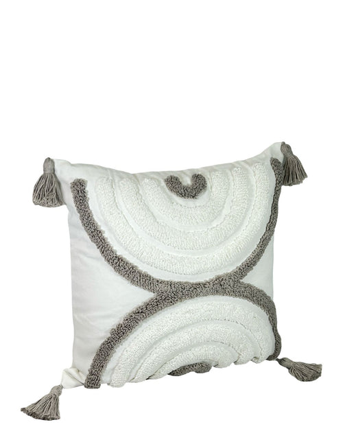cojin borde arco iris beige 45x45 cm