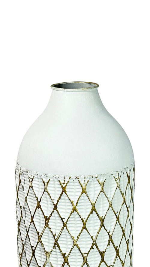 jarron grande white boo metalico 2 tamaños