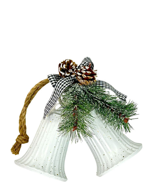 campanas doble white piñas 21x25 cm