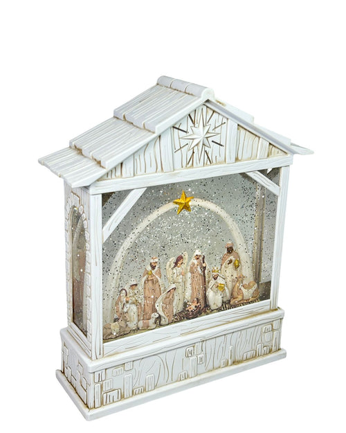 nacimiento burbuja white  musical 26x22 cm