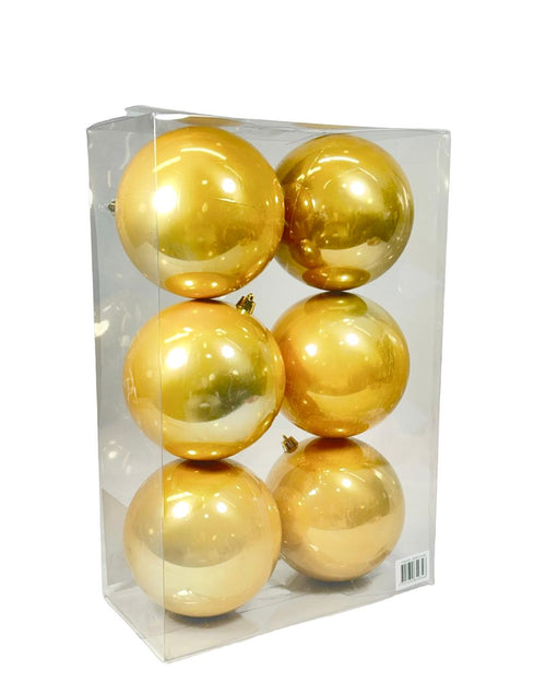 paquete de bola dorada brillante x6 unidades  12 cm