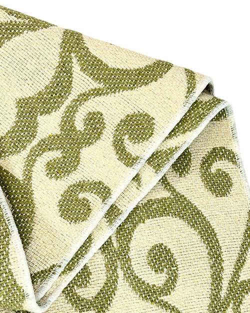 camino jaquard arabes beige y verde 180x32 cm