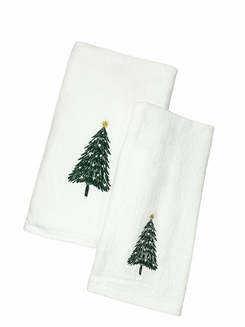 Toalla navideña blanca de árbol mediana 500gm 1metrox50 cm