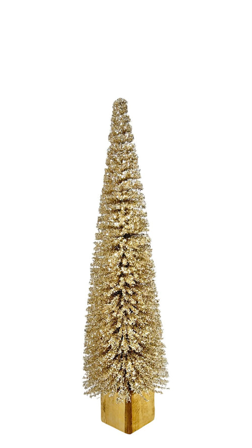 arbol dorado con base de madera 58 cm de alto