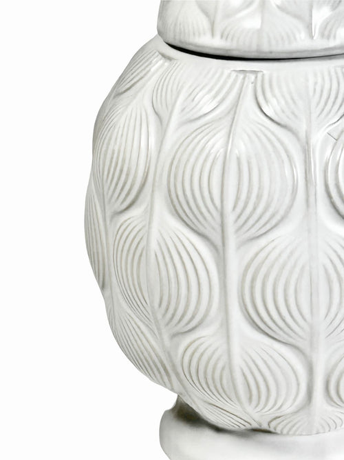 anfora ceramica ondas pqña white 35x14 cm
