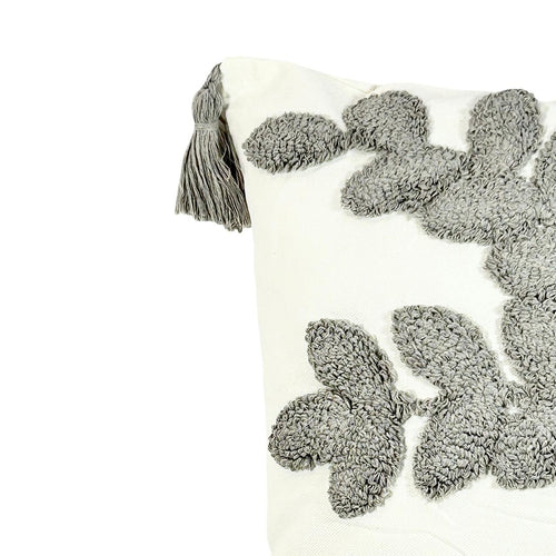 Cojin funda hojas laurel gris 30x50 cm ( no incluye relleno )