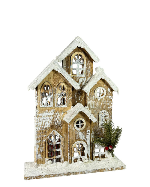 Villa mediana con luces casa artica 32x25 cm