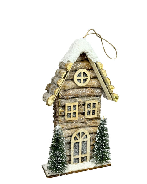 Casita para el arbol en madera rustica 23 cm de alto x 13 cm de ancho