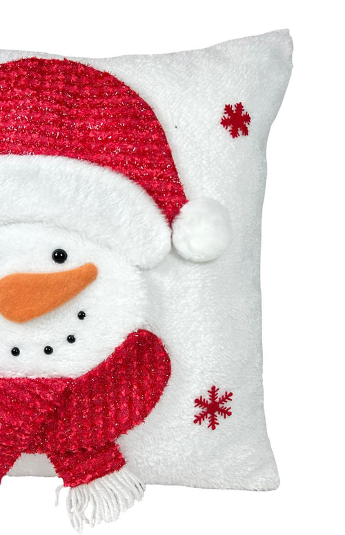 Cojin navideño hombre nieve  45x45 cm  no incluye relleno