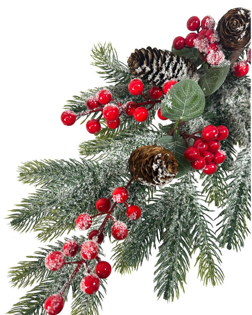 ramo berrys y pino nieve  60x25 cm
