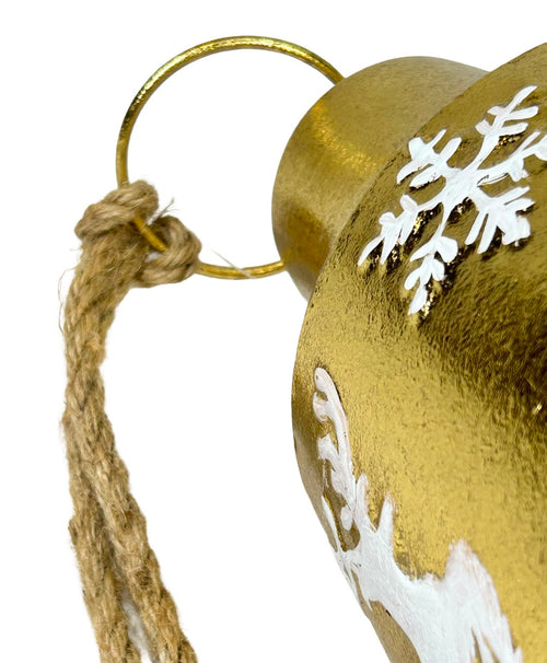 campana metalica dorada renos 45x28 cm