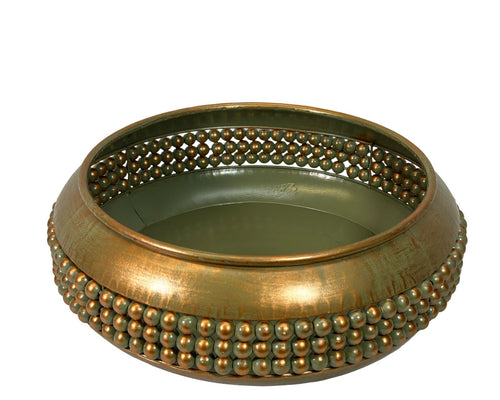 Set de centro de mesa cobrizo redondo en 2 tamaños 38cm, 21cm