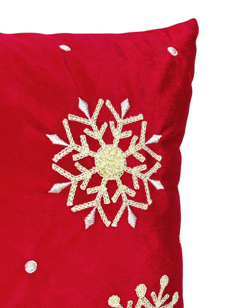 cojin rojo navidad  copitos  cuadrado 45x45 ( no incluye relleno )