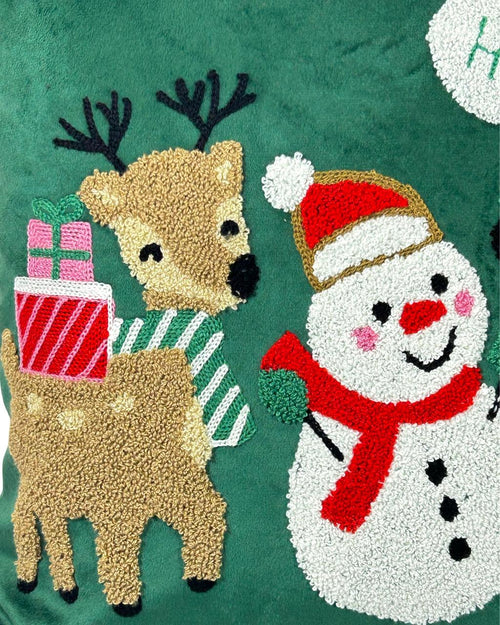 funda cojin santa hombre nieve y reno 45x45 cm (no incluye relleno )
