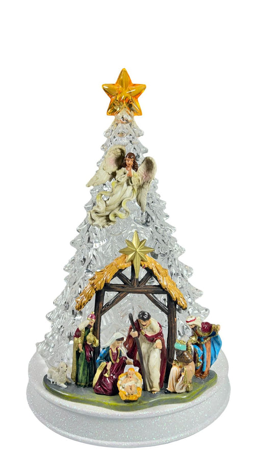 nacimiento en arbol acrilico led33x23 cm