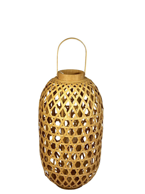 farol bietnam boho madera grande  73x30 cm