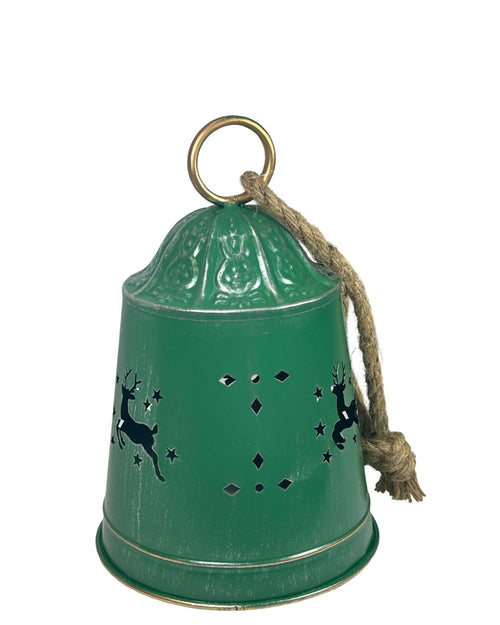Campana grande verde renos 29x18 cm