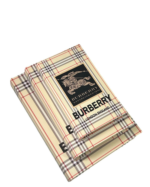 libro cofre  x 3 burberry madera  30,25 y 20 cm