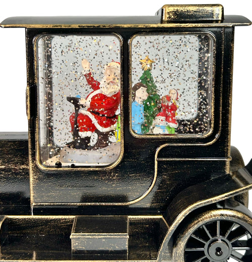 Carro burbuja clasico con santa musical 16x27 cm