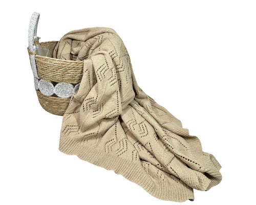 Manta o troup camel etnica gruesa 130x170 cm