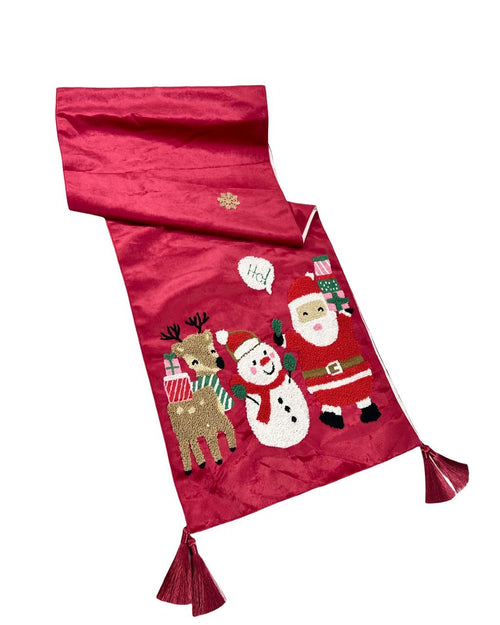 camino o pie de cama navidad rojo 180x35 cm