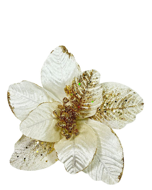 Flor magnolio beige con dorado 25dm
