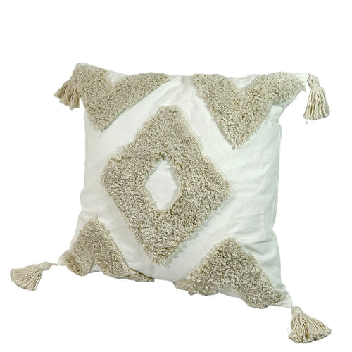 cojin funda rombos beige  45x45 (no incluye relleno )