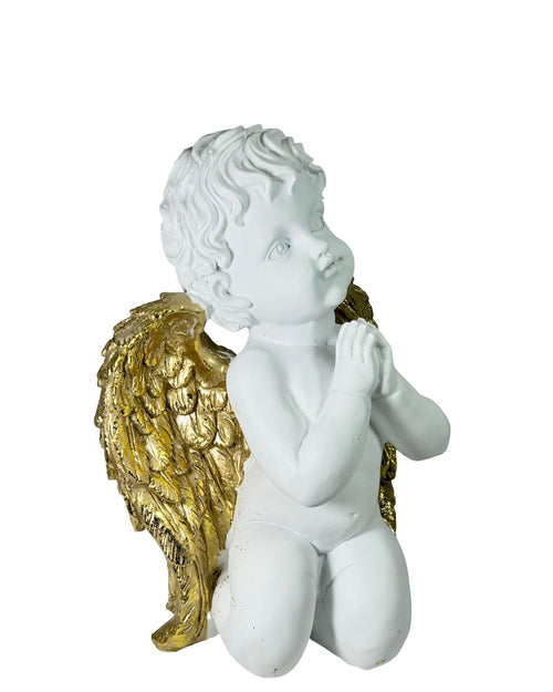 Angel grande orando con alas doradas 30X20CM
