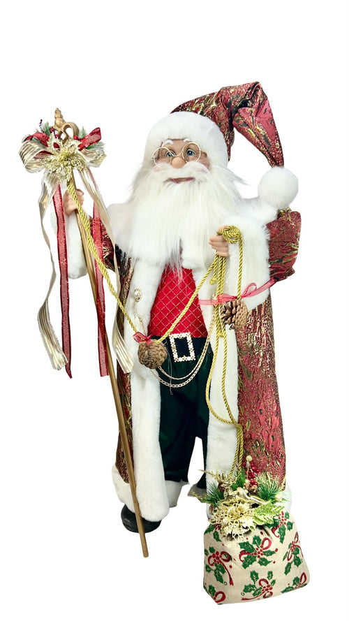 Santa premium color burgundy con regalo 90 cm de alto x 50 cm de ancho