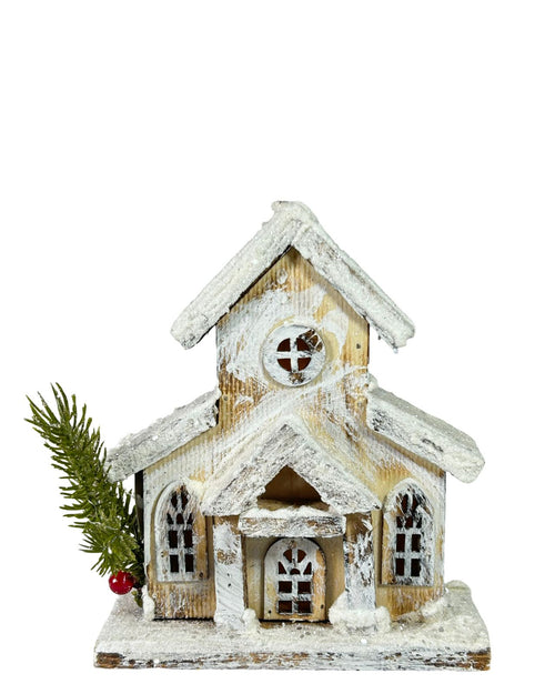 Villa mediana con luces 18x15 cm