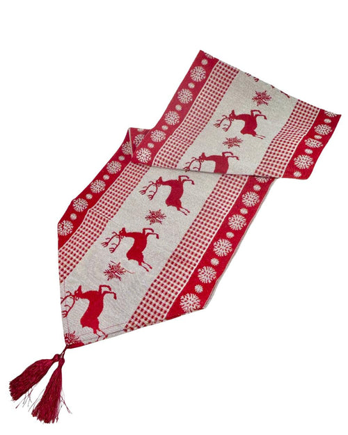 camino de mesa jakard renos rojo 33x180 cm