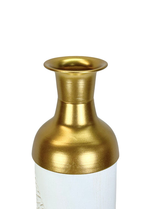 florero mediano metalico hojas 48 cm