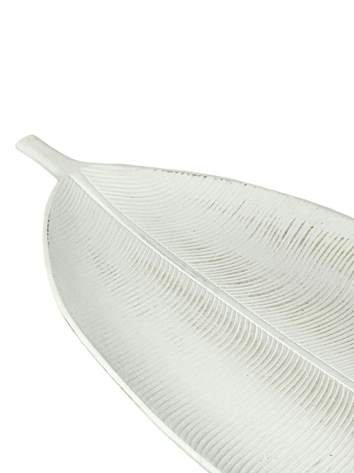 centro de hoja blanco madera 58x22 cm