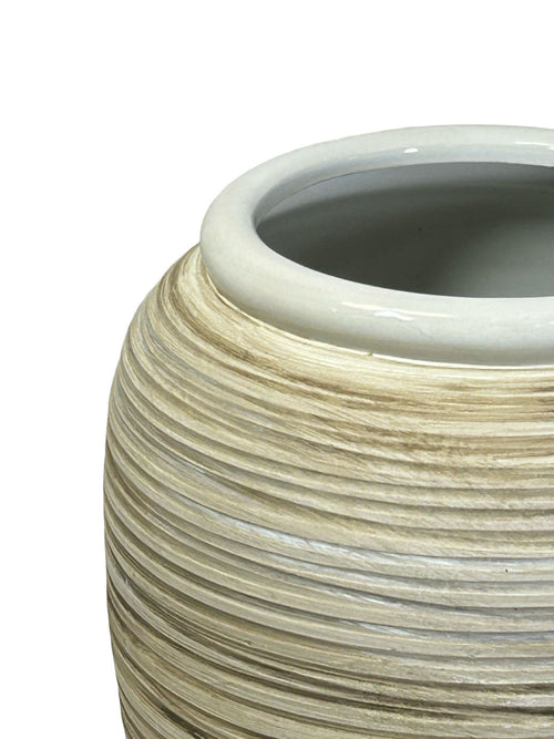 jarron ceramica terra boho 23x18 cm