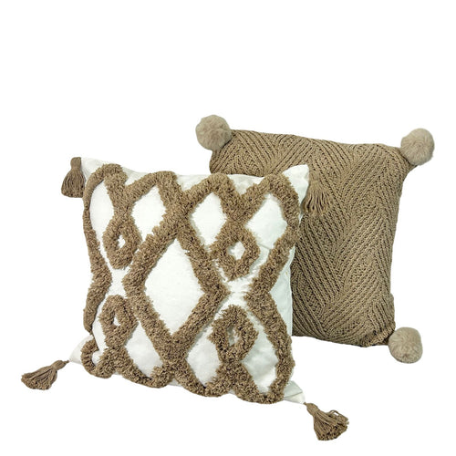 cojin funda geometrico camel 45x45 (no incluye relleno )