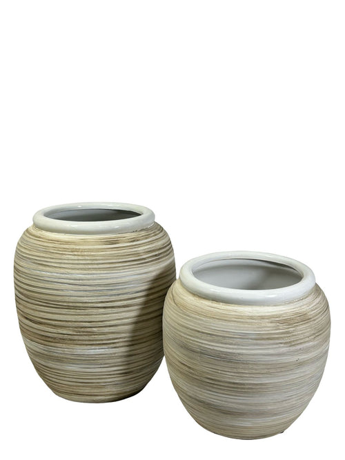 jarron ceramica terra boho 23x18 cm