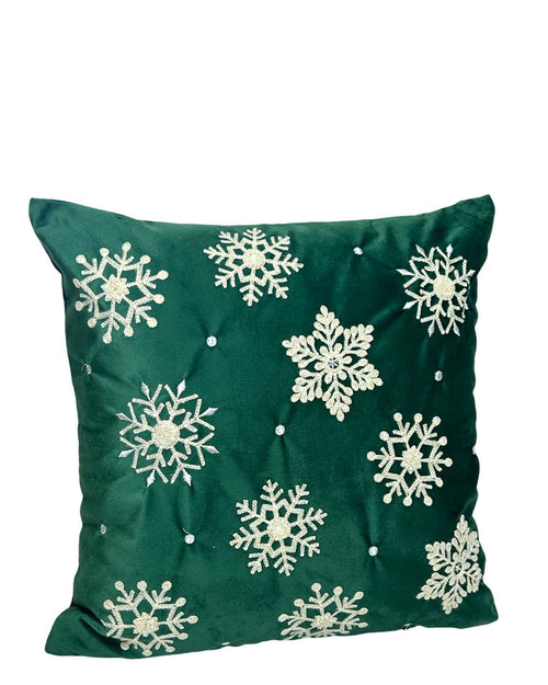 cojin rojo navidad  copitos  cuadrado 45x45 ( no incluye relleno )