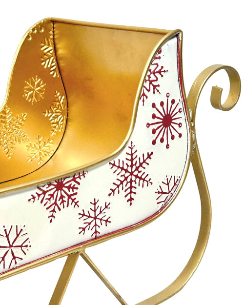 Trineo Metal Gde White Mix Red 58x26