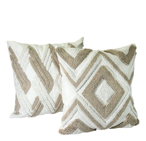 Funda de cojin  rombos beige camel 45x45 cm  (no incluye el relleno )