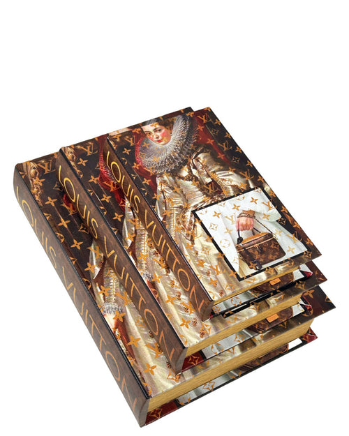 libro madera x3 luis vuiton 30,25,20 cm