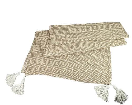 pie de cama burdo borlas 210x60 cm