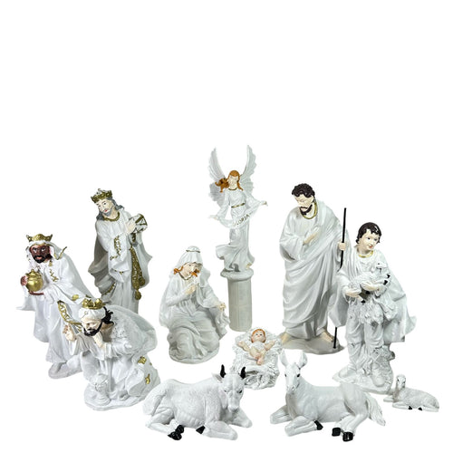 nacimiento grande white belen x 11 pc 30 cm