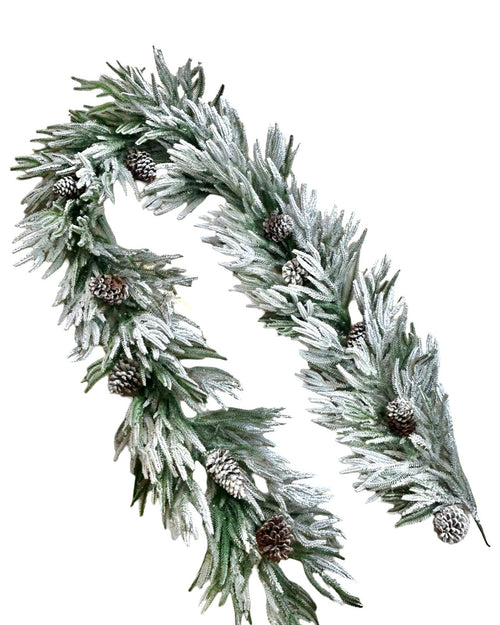 Guirnalda nevada con piñas 2.70cm