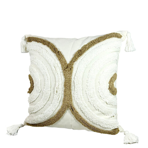 Cojin funda curva moka con beige 45x45 cm