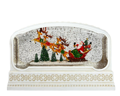Burbuja musical de trineo y santa 24x15cm