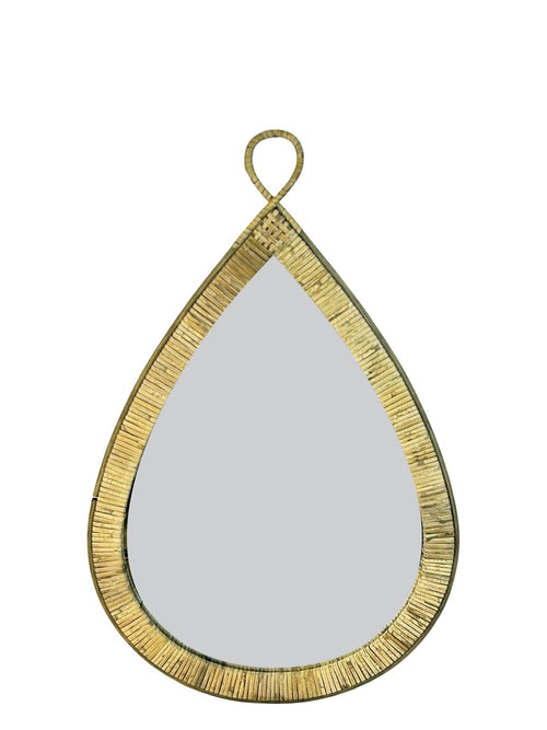 espejo en madera grande gota 74x47 cm