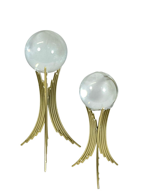 adorno metalico bola cristal lops 21x8cm