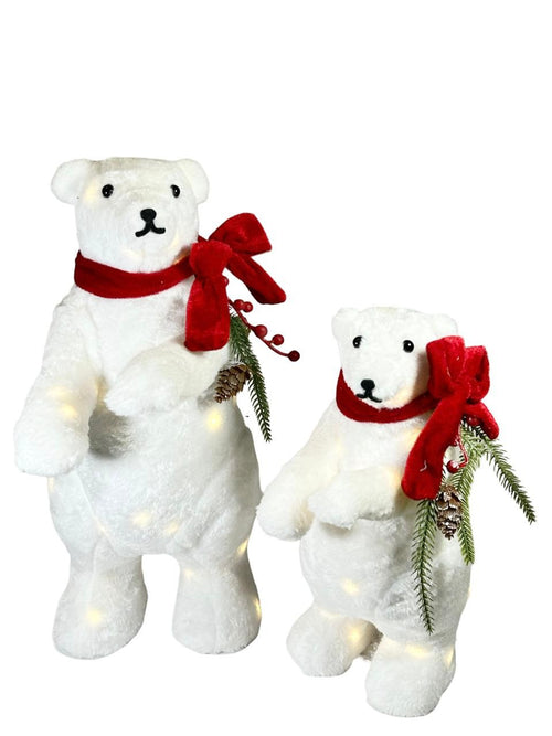 oso blanco polar con luces 2 tamaños