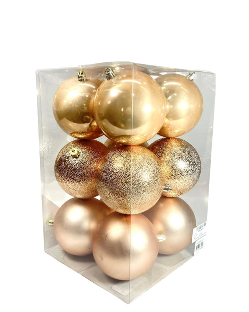 Bolas bronce claro 10cm x 12 pcs